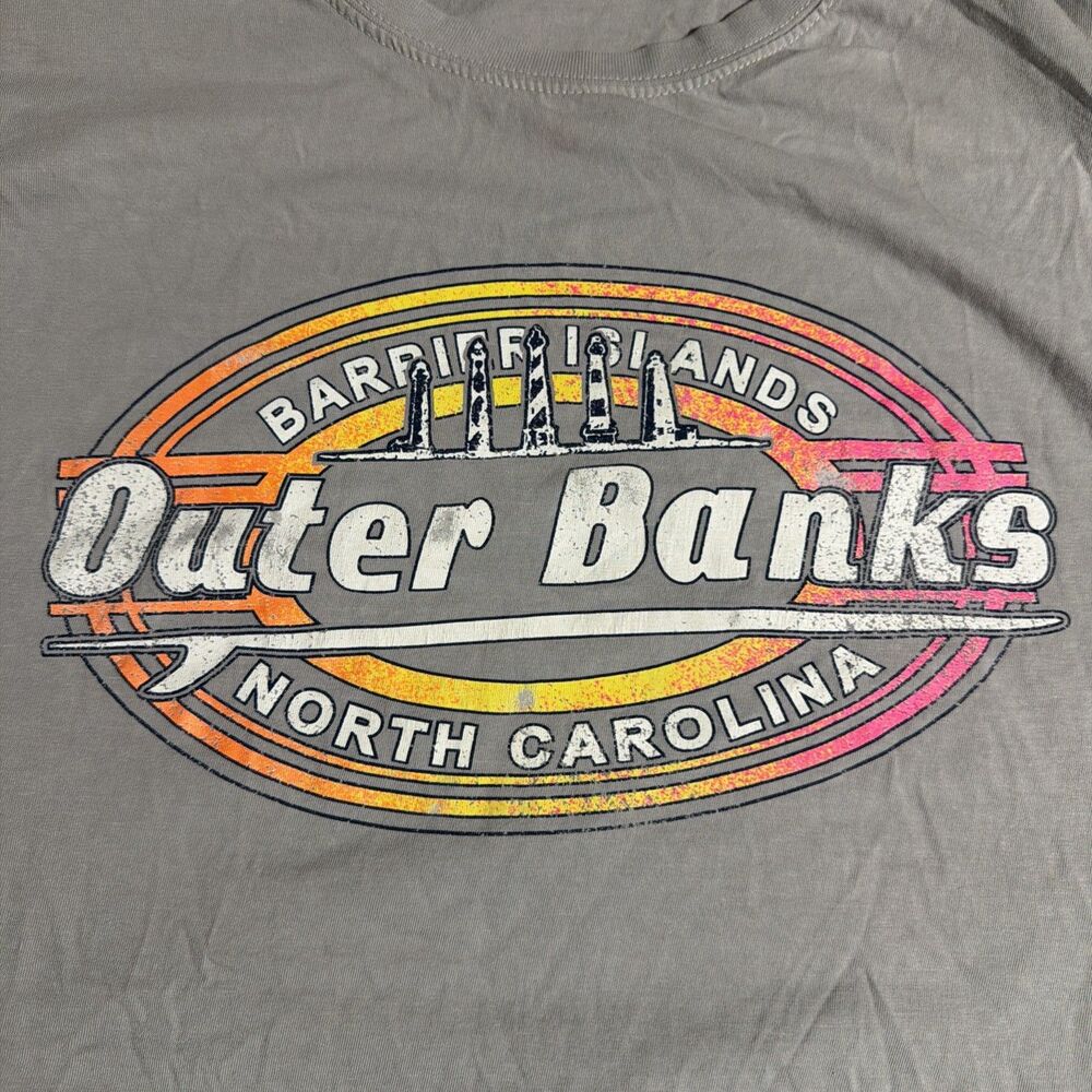 Barrier Islands Outer Banks North Carolina T-Shirt Mens Size Extra Large Gray